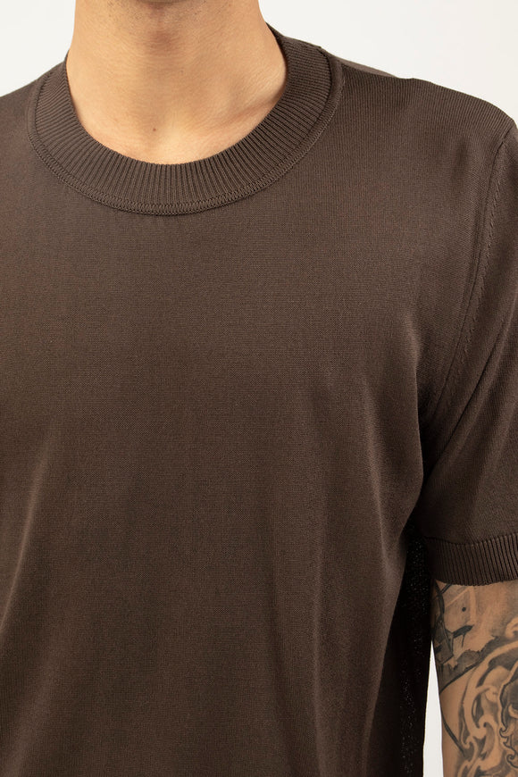  T-shirt Sottogiacca In Maglia Officina 36 Uomo Marrone - 6