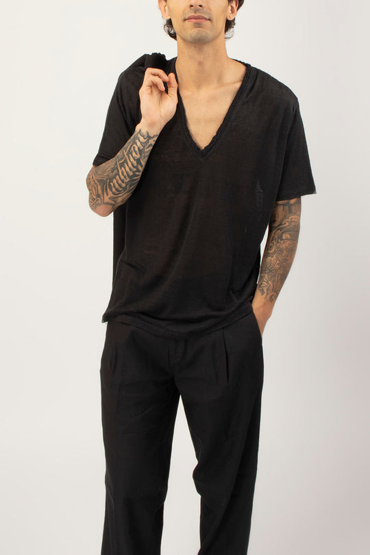 T-shirt a V Canapa