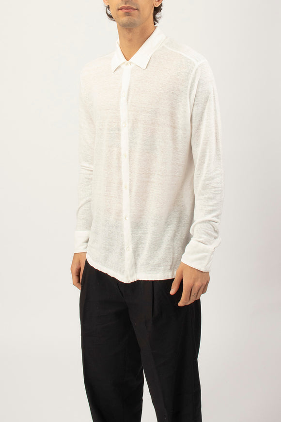  Camicia In Canapa Ciano Uomo Bianco - 4