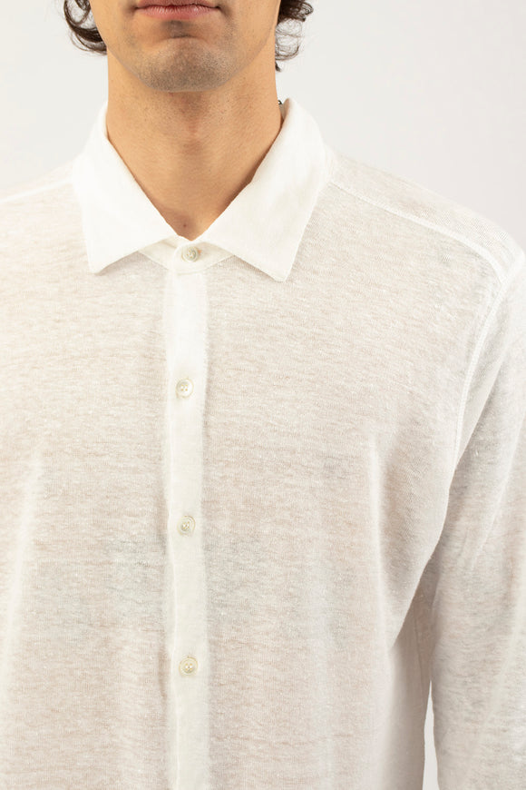  Camicia In Canapa Ciano Uomo Bianco - 6