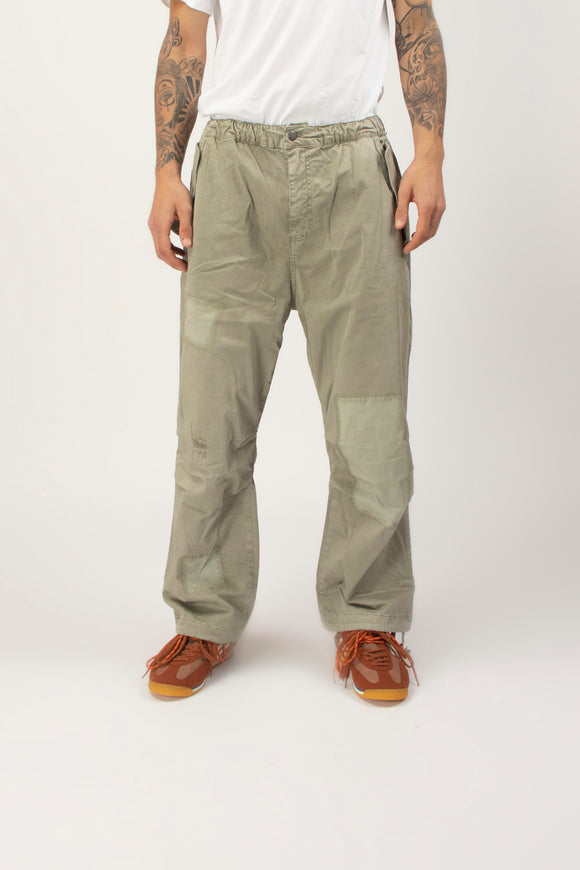 Pantalone Parachute Baggy Broken Laundry Uomo Verde - 2